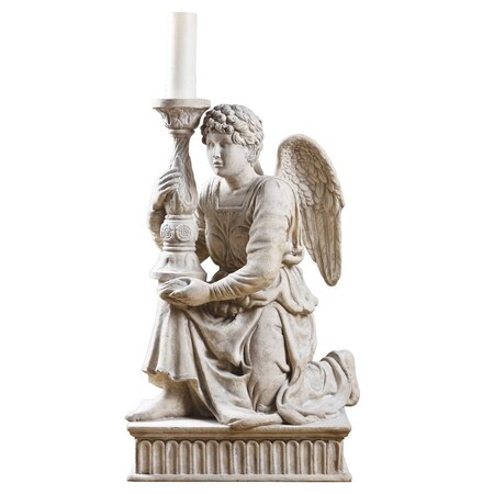 Design Toscano Michelangelo's Kneeling Angel with Candlestick Statue NE80090